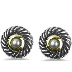 David Yurman EUC authentic pearl cookie earrings 💕
